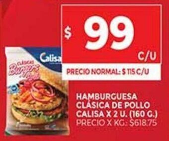 Supermercados DIA Hamburguesa Clasica De Pollo Calisa x 2 U. oferta