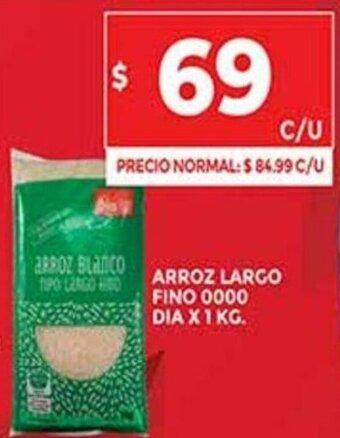Supermercados DIA Arroz Largo Fino 0000 Dia x 1 Kg. oferta