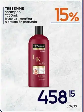 Supermercados Monarca Tresemmé Shampoo Tresplex Keratina Hidratación Profunda oferta