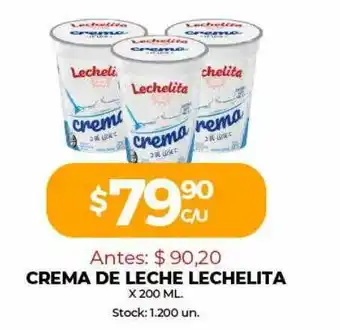 Super MAMI Crema De Leche Lechelita x 200ml oferta