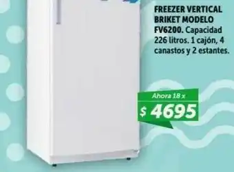 Belgrano Hogar Freezer Vertical Briket Modelo Fv6200 oferta