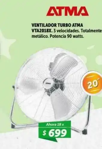 Belgrano Hogar Ventilador Turbo Atma Vta2018x oferta