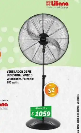 Belgrano Hogar Ventilador De Pie Industrial Vpi32 Liliana oferta