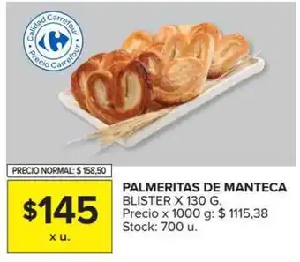 Carrefour Market Blister Palmeritas de Manteca x 130g oferta