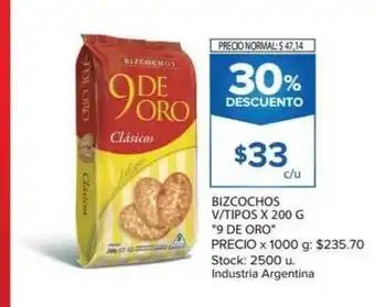Carrefour Market 9 De Oro Bizcochos V/Tipos x 200g oferta
