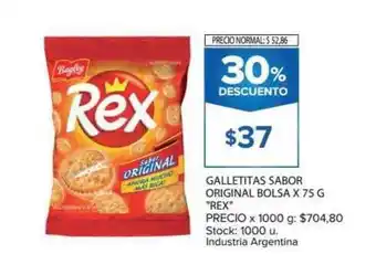 Carrefour Market Rex Sabor Original Galletitas Bolsa x 75g oferta