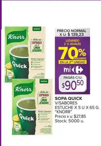 Carrefour Market Knorr Sopa Quick V/Sabores Estuche x 5u x 65g oferta