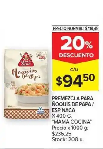 Carrefour Market Mamá Cocina Premezcla para ñoquis de Papa/Espinaca x 400g oferta