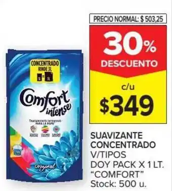 Carrefour Market Comfort Suavizante Concentrado V/Tipos Doy Pack x 1lt oferta