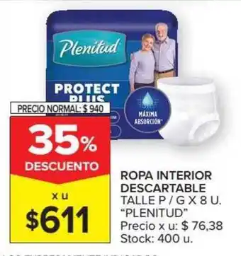 Carrefour Market Plenitud Ropa Interior Descartable Talle P/G x 8u oferta