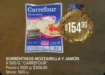 Carrefour Market Carrefour Sorrentinos Mozzarella Y Jamón x 500g oferta