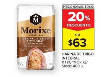 Carrefour Market Morixe Harina de Trigo Integral x 1kg oferta