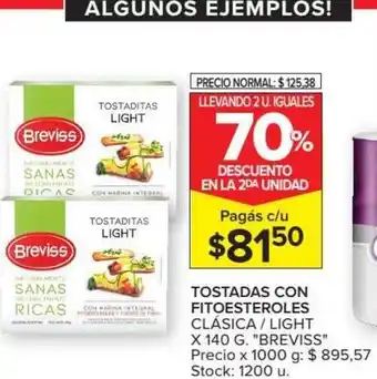Carrefour Market Breviss Tostadas Con Fitoesteroles Clásica Light x 140g oferta