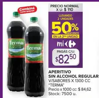 Carrefour Market Terma Aperitivo Sin Alcohol Regular V/Sabores x 1300cc oferta