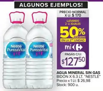 Carrefour Market Nestlé Agua Mineral Sin Gas Bidon x 6.3lt oferta