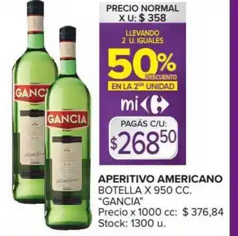 Carrefour Market Gancia Aperitivo Americano Botella x 950cc oferta
