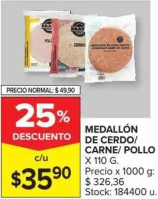 Carrefour Market Medallón de Cerdo Carne/Pollo x 110g oferta