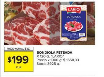Carrefour Market Lario Bondiola Feteada x 120g oferta