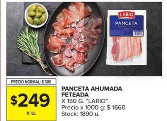 Carrefour Market Lario Panceta Ahumada Feteada x 150g oferta