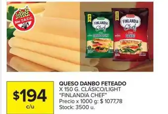 Carrefour Market Finlandia Chef Queso Danbo Feteado Clásico/Light x 150g oferta