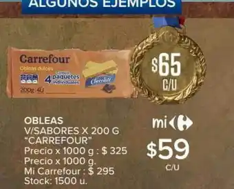 Carrefour Market Carrefour Obleas V/Sabores x 200g oferta