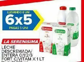 Carrefour Maxi Leche descremada la serenísima 6x5 oferta