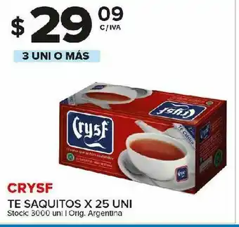 Carrefour Maxi Té negro crysf 25 saquitos oferta