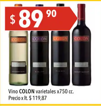 Hergo Colon Vino varietales x 750 cc. oferta
