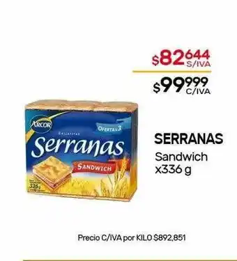 Nini Mayorista Serranas Sandwich x 336g oferta