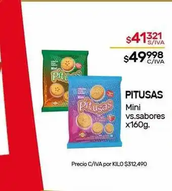 Nini Mayorista Pitusas Mini Vs.sabores x 160g oferta
