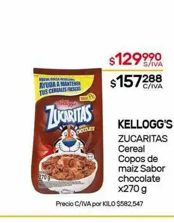 Nini Mayorista Kellogg's Zucaritas Cereal Copos De Maíz Sabor Chocolate x 270g oferta