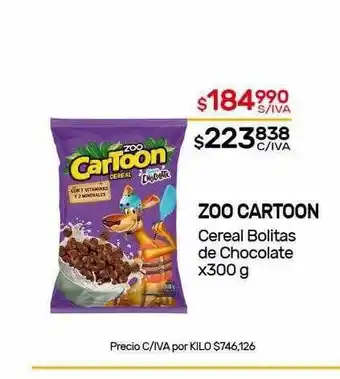 Nini Mayorista Zoo Cartoon Cereal Bolitas De Chocolate x 300g oferta