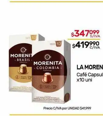 Nini Mayorista La Morenita Café Capsulita x 10uni oferta