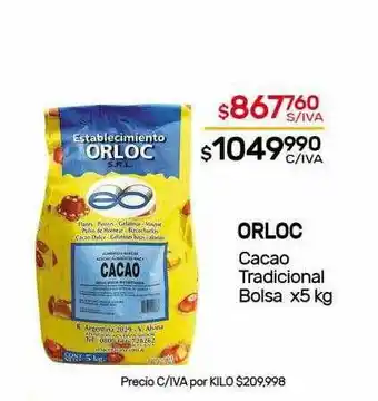 Nini Mayorista Orloc Cacao Tradicional x 5kg oferta