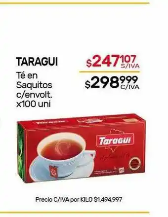 Nini Mayorista Taragui Té En Saquitos C Envolt x 100uni oferta