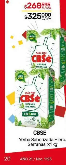 Nini Mayorista CBSE Yerba Saborizada Hierb. Serranas x 1kg oferta