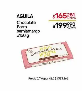 Nini Mayorista Aguila Chocolate Barra Semiamargo x 150g oferta