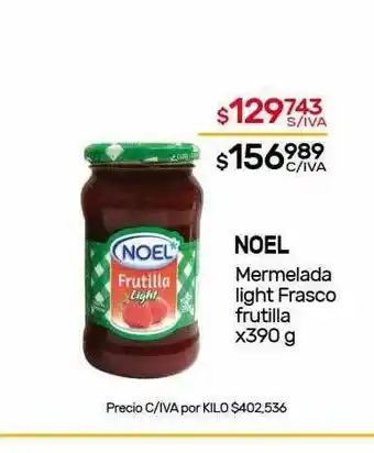 Noel Mermelada Light Frasco Frutilla x 390g