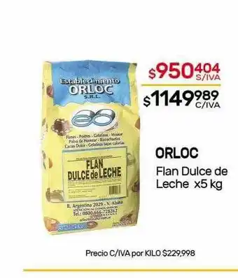 Nini Mayorista Orloc Flan Dulce De Leche x 5kg oferta