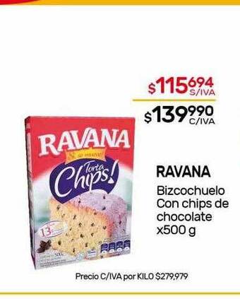 Nini Mayorista Ravana Bizcochuelo Con Chips De Chocolate x 500g oferta