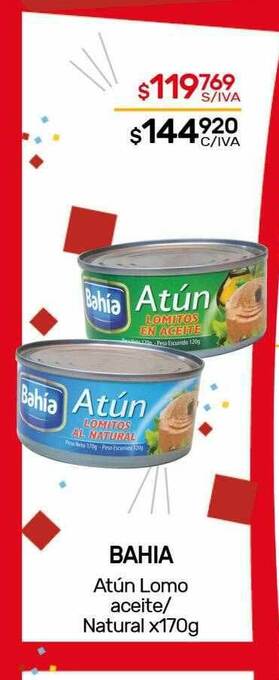 Nini Mayorista Bahia Atún Lomo Aceite Natural x 170g oferta