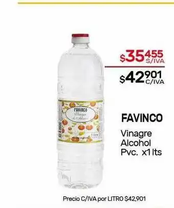 Nini Mayorista Favinco Vinagre Alcohol Pvc. x 1lts oferta