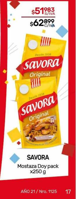 Nini Mayorista Savora Mostaza Doy Pack x 250g oferta