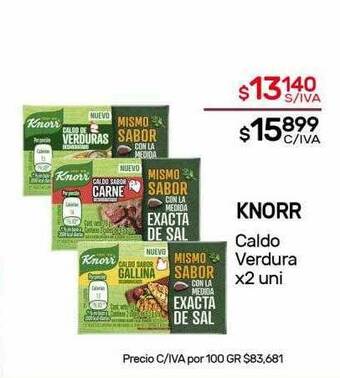 Nini Mayorista Knorr Caldo Verdura x 2uni oferta