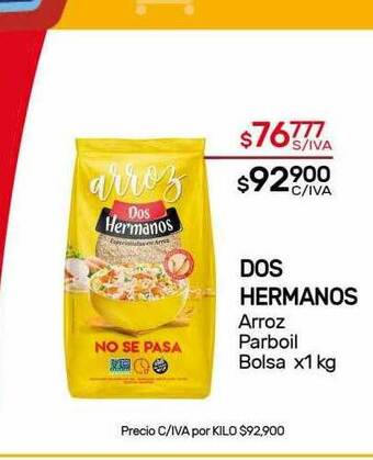 Nini Mayorista Dos Hermanos Arroz Parboil Bolsa x 1kg oferta