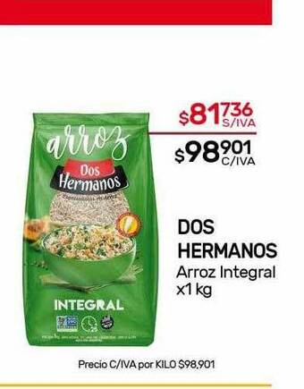 Nini Mayorista Dos Hermanos Arroz Integral x 1kg oferta