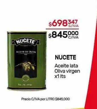 Nini Mayorista Nucete Aceite Lata Oliva Virgen x 1lts oferta