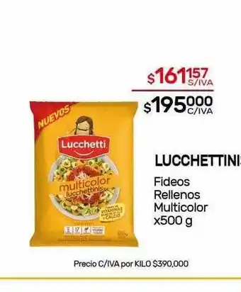 Nini Mayorista Lucchettinis Fideos Rellenos Multicolor x 500g oferta