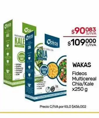 Nini Mayorista Wakas Fideos Multicereal Chia Kale x 250g oferta