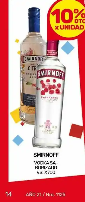 Nini Mayorista Smirnoff Vodka Saborizado x 700 oferta